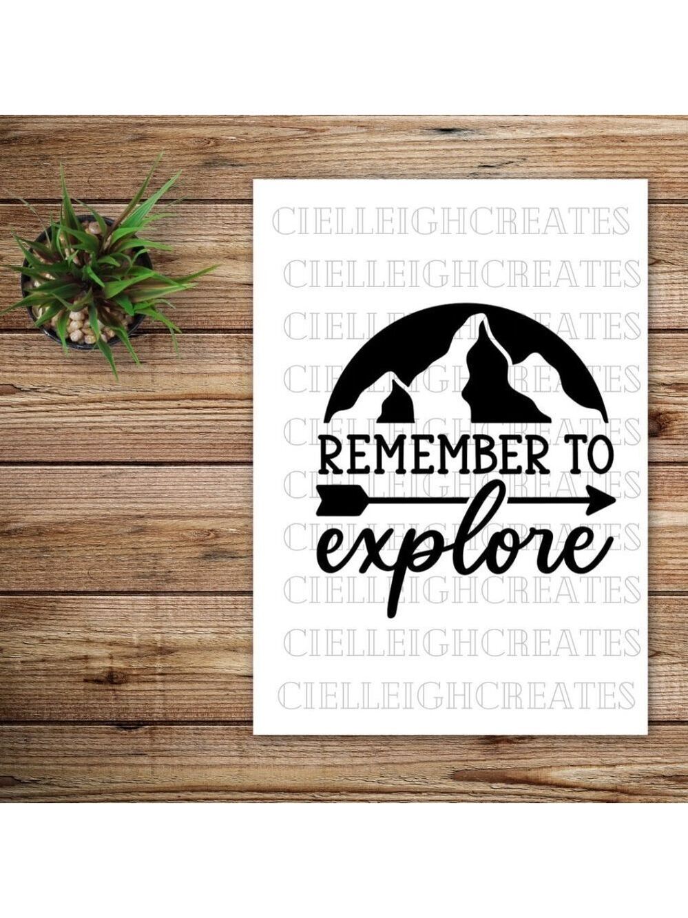 *2 for $20* Remember To Explore vinyl decal Sticker Handcrafted Mountain